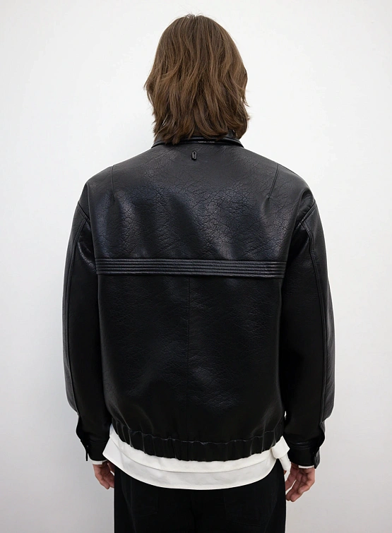 Кожаная куртка LE17SEPTEMBRE Leather Jacket Black