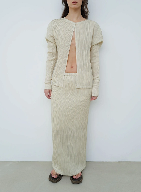 Женская юбка LE17SEPTEMBRE Pleated Midi Skirt Beige