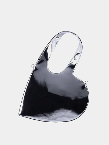 Женская сумка Coperni Mirrored Crossbody Baby Heart Silver