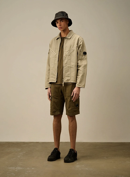 Овершот C.P. Company Cotton Linen Full Zip Vintage Khaki