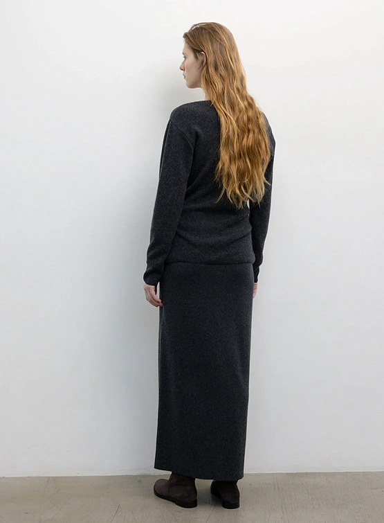 Женская юбка LE17SEPTEMBRE Button Straight Knit Charcoal