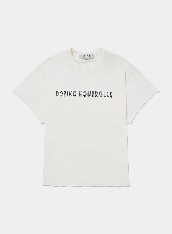 Футболка PIET Dopping Kontrolle Raw Edge Bone White