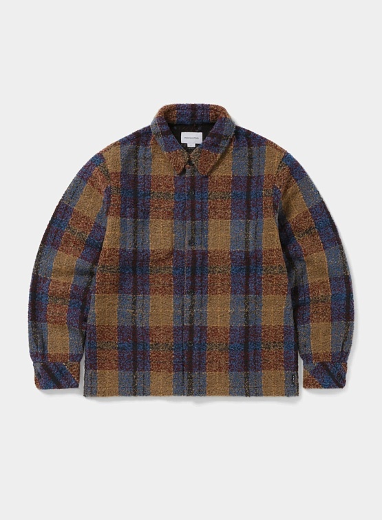 Рубашка thisisneverthat Boucle Check shirt Blue