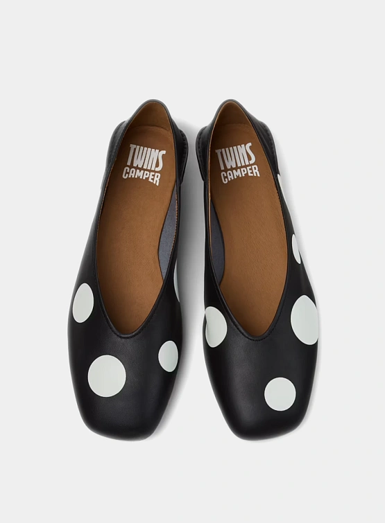 Женские балетки Camper Twins Polka Dot Black