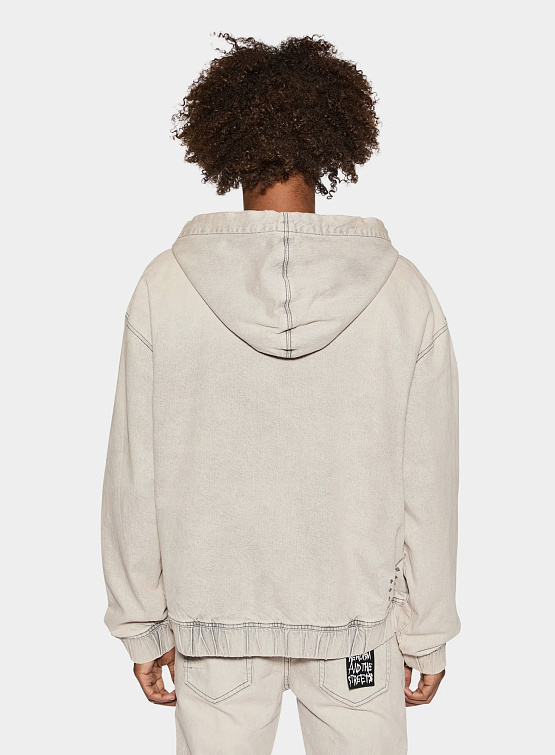 Зип-худи Ksubi Zipped Denim Hoodie Pluto Grey