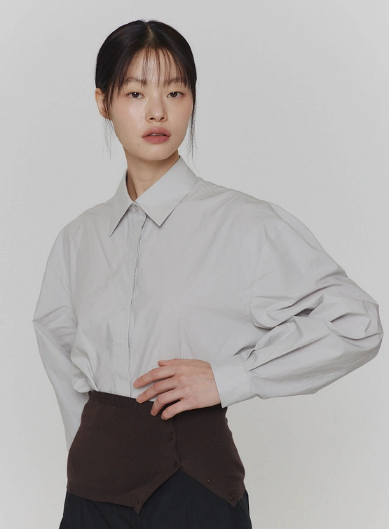 Рубашка AMOMENTO Square Pocket Oversized Shirts Grey