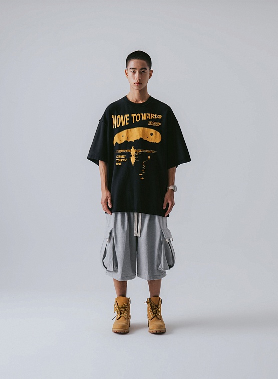 Футболка ANGLAN Pigment Cracked Graphic Half Tee Black