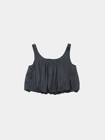 Топ AMOMENTO Sheer Volume Crop Top Navy