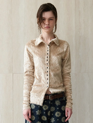 Женский кардиган EPINGLER Fur Slim Knit Beige