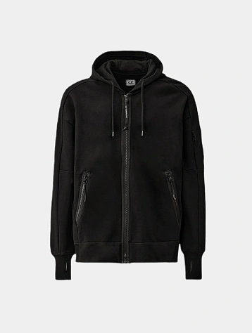 Зип-худи C.P. Company Diagonal Raised Fleece Lens Black