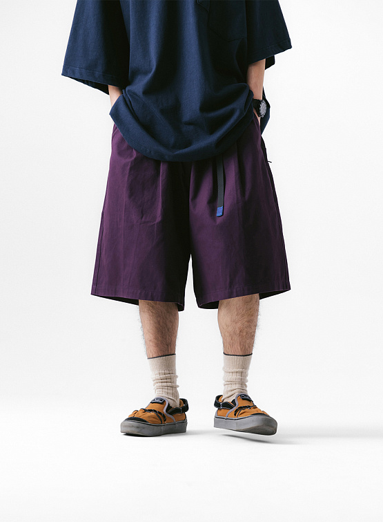 Шорты ANGLAN Twill Tuck Belt Wide Half Pants Purple