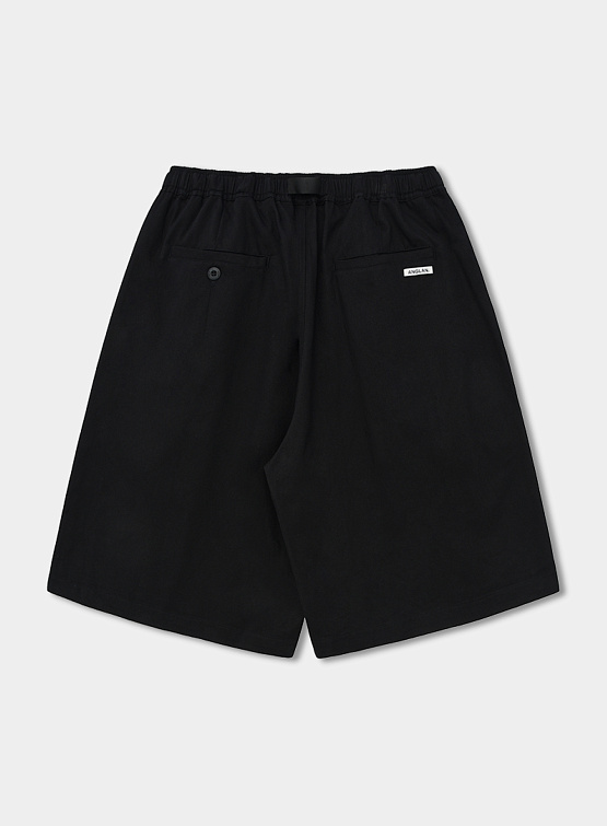 Шорты ANGLAN Twill Tuck Belt Wide Half Pants Black