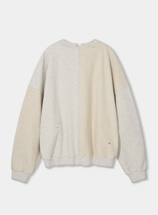 Свитшот ANGLAN Two Face Damage Logo Oatmeal