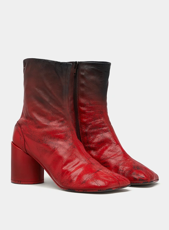 Женские ботильоны MM6 Maison Margiela Block-Heel Red