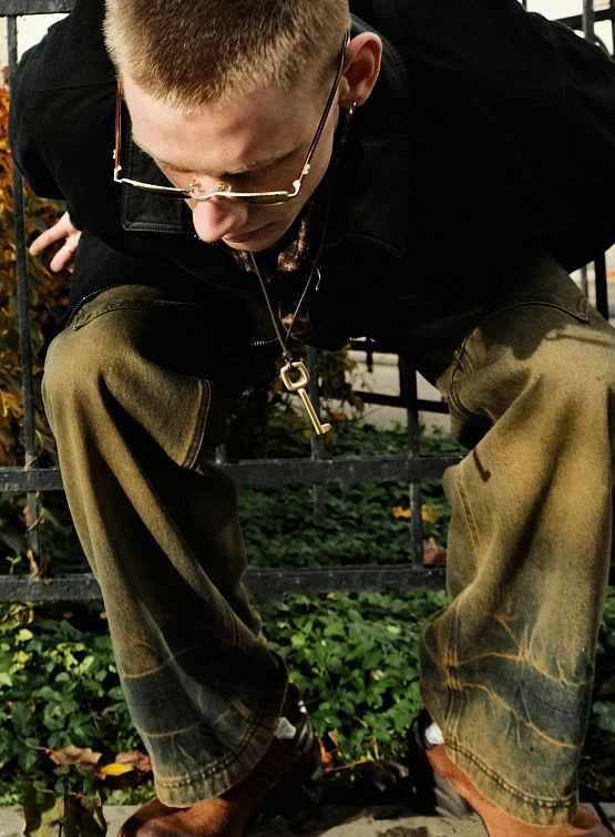 Ожерелье AFTER PRAY Safari Key Leaf Antique Gold