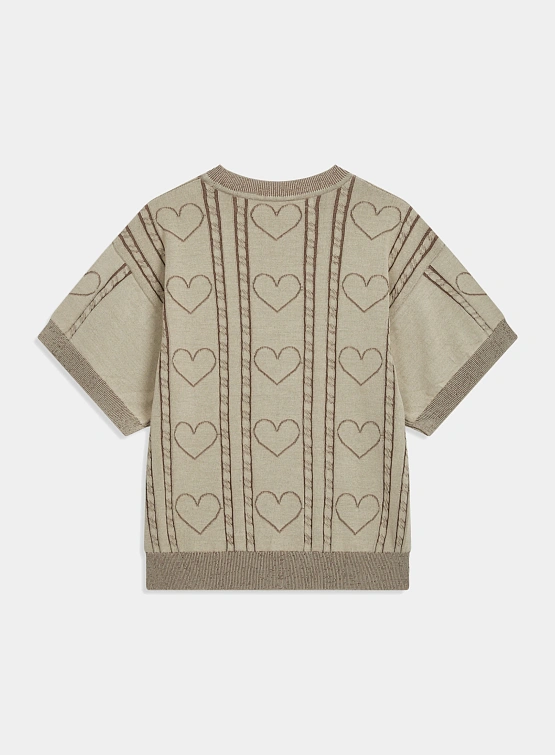 Женский джемпер OPEN YY Heart&Cable Crewneck Brown