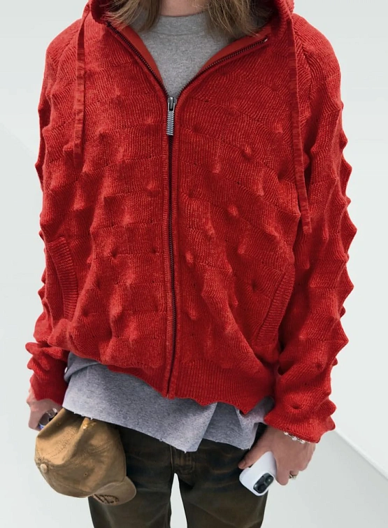 Зип-худи MADFRENZY Spiked Zip-Up Red