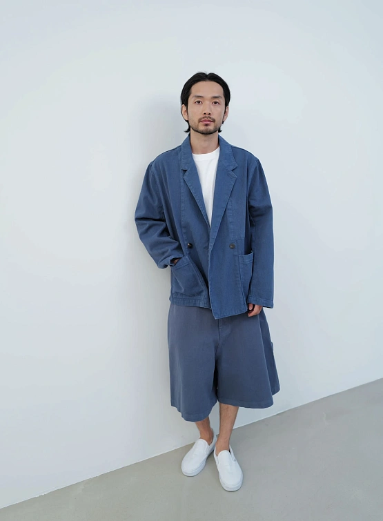 Шорты LE17SEPTEMBRE Over-Dyeing Bermuda Blue