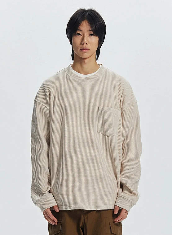 Лонгслив FrizmWORKS Oversized Waffle Pocket Cream