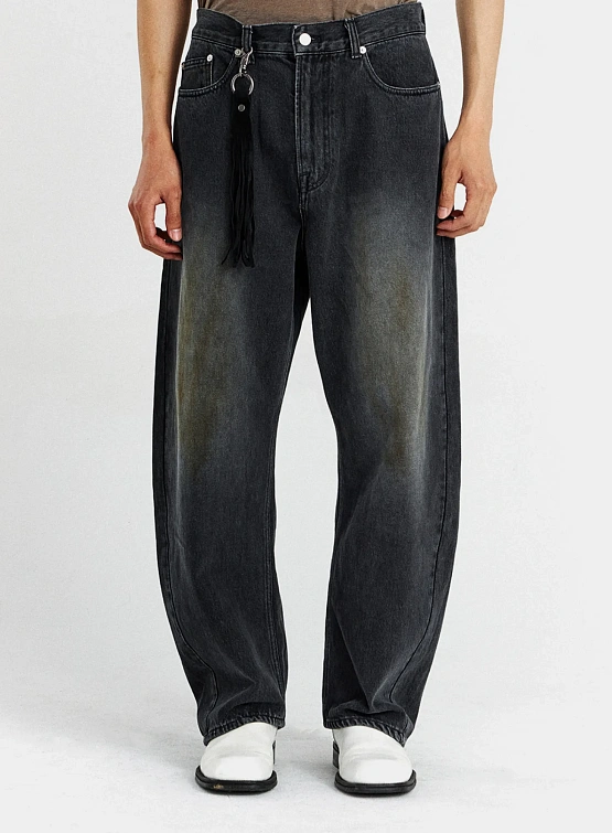 Джинсы UNAFFECTED Curved Wide Denim Black