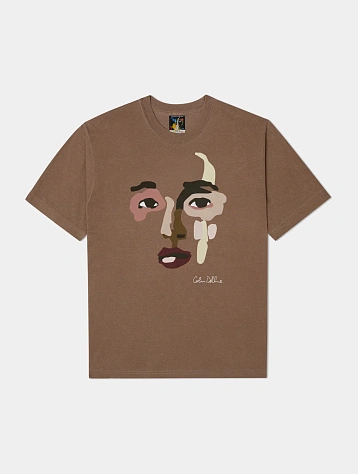 Футболка KidSuper Shaped Face Tee Espresso