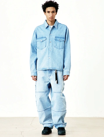 Рубашка COOR Oversized Two Pocket Denim Washed Blue