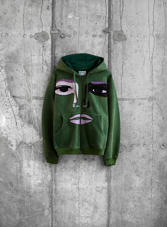 Зип-худи KidSuper Patchwork Face Green