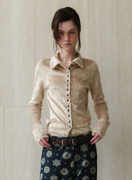 Женский кардиган EPINGLER Fur Slim Knit Beige