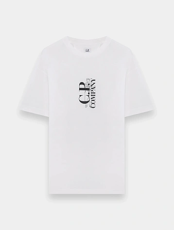 Футболка C.P. Company 30/1 Jersey Logo Gauze White
