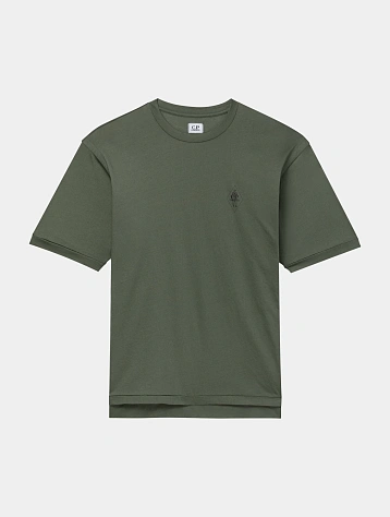 Футболка C.P. Company No Gravity Jersey Logo Thyme Green