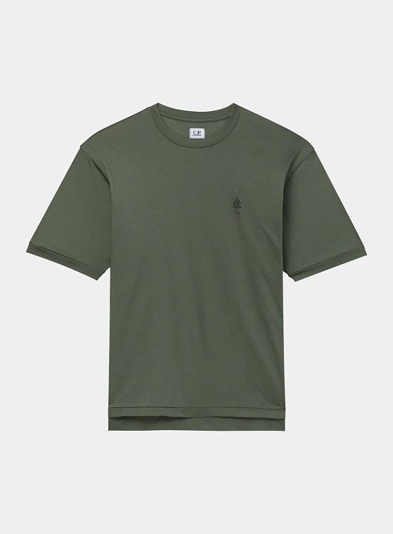 Футболка C.P. Company No Gravity Jersey Logo Thyme Green