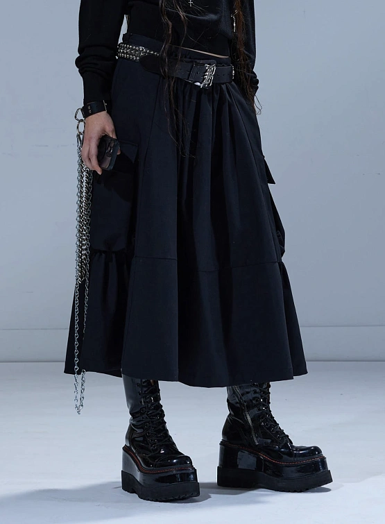 Женская юбка R13 Gathered Cargo Skirt Black