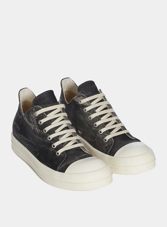 Кеды RICK OWENS DRKSHDW Concordians Low Washed Foil Black/Milk