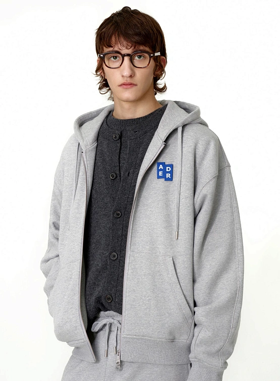 Зип-худи ADERERROR Sig BL Tag Hoodie Zip-Up 02 Grey