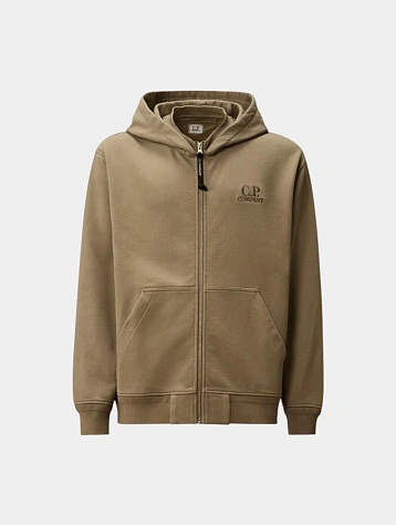 Зип-худи C.P. Company Diagonal Raised Fleece Logo Fallen Rock