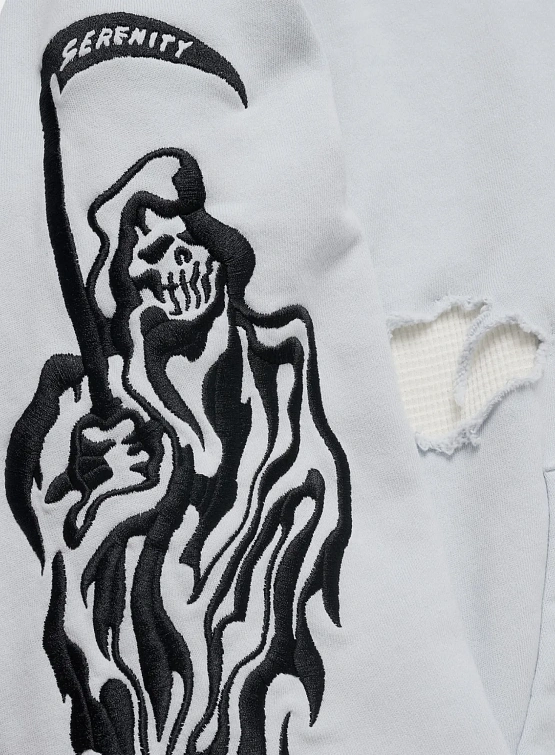 Худи WARREN LOTAS Serenity Reaper Distressed Ice Grey