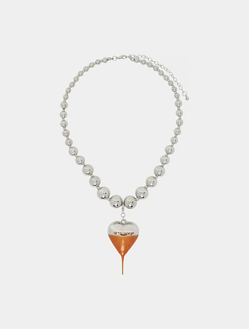 Ожерелье Ottolinger Otto Heart Necklace Silver/Orange