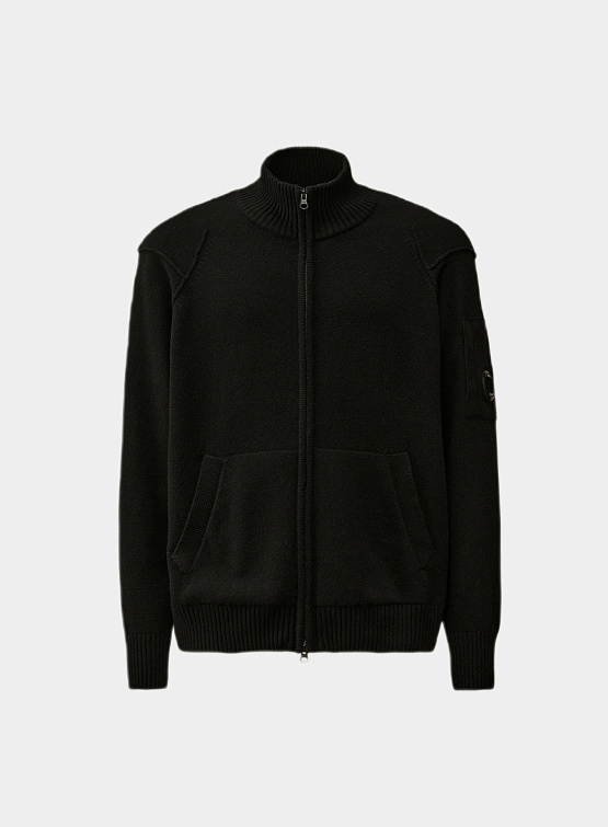 Кардиган C.P. Company Lambswool GRS Zipped Black