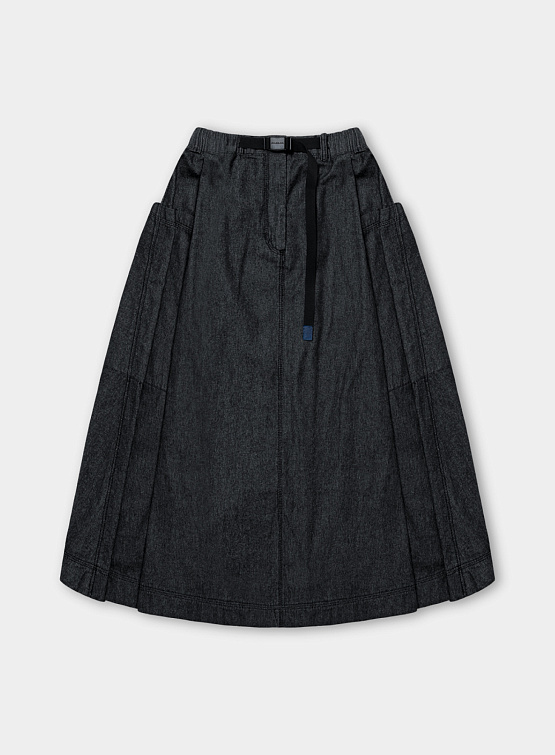 Юбка ANGLAN Belt Bloom Denim Skirt Black Denim
