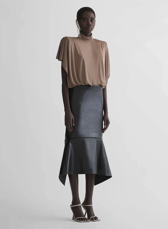 Женская юбка MUGLER Mermaid Leather Black