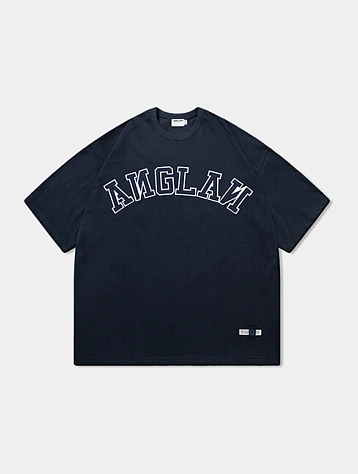 Футболка ANGLAN Applique Logo Half Tee Navy