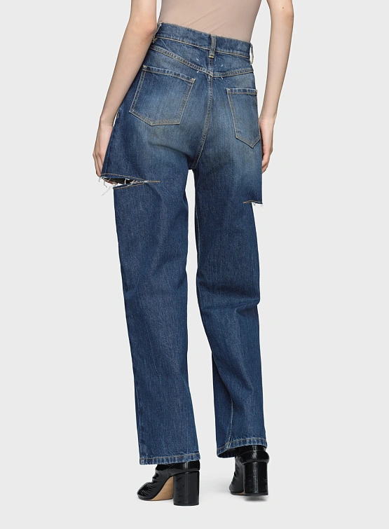 Женские джинсы Maison Margiela Cut-Out Washed Indigo