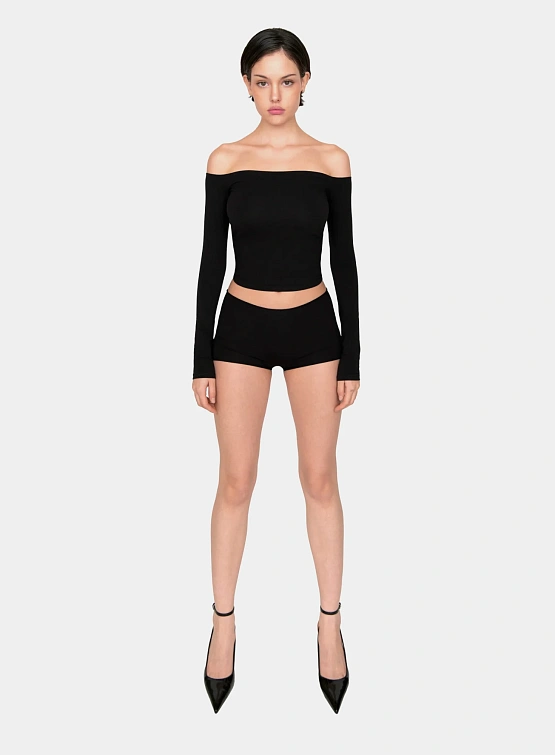 Женский лонгслив XSAI Off Shoulder Dusty Black