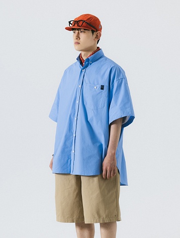 Рубашка ANGLAN Elementary Pocket Big Half Shirt Sax Blue