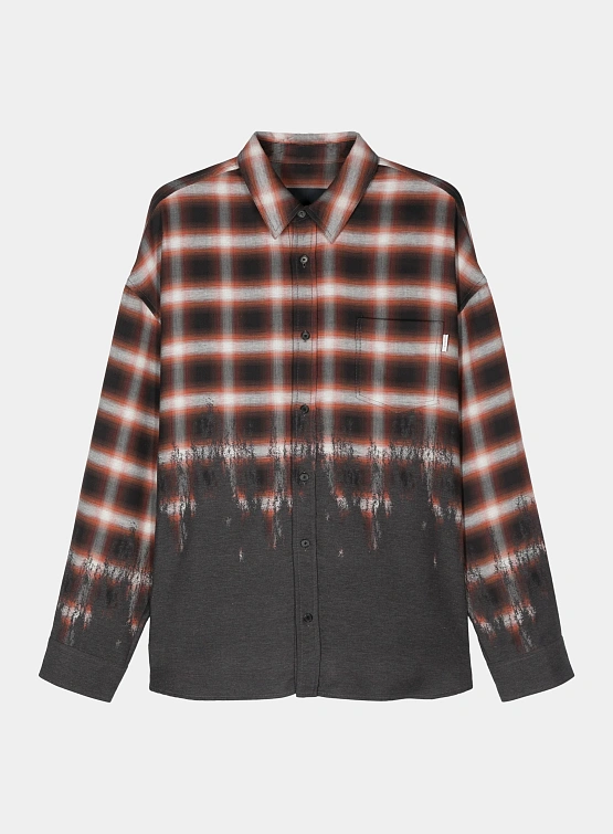 Мужская рубашка JUUN.J Loose-Fit Border Check Brown