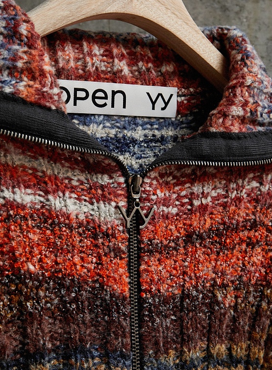 Женский свитер OPEN YY Multicolor Zip Jacket Orange
