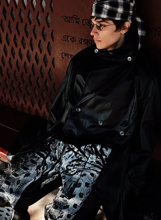 Джинсы JUNTAE KIM Printed Trompe L'oeil Trousers Black