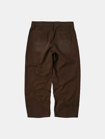 Брюки FrizmWORKS Washed Cotton One Tuck Pants Brown