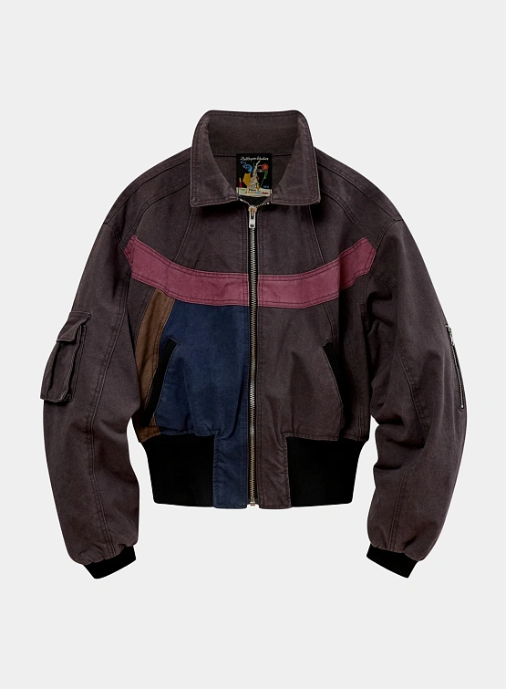 Бомбер KidSuper Cropped Canvas Brown