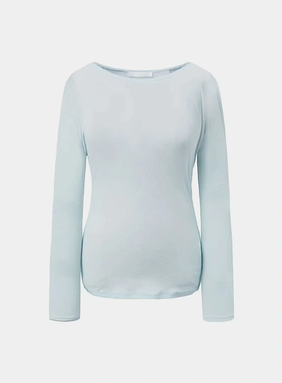 Женский лонгслив AMOMENTO Round T-Shirts Light Blue